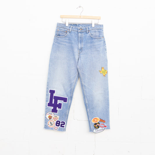 REWORKED LEVI DENIM PANTS 009 - 34" X 27"