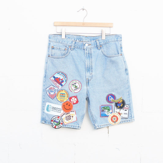 REWORKED LEVI DENIM SHORTS 002 - 36" X 9"