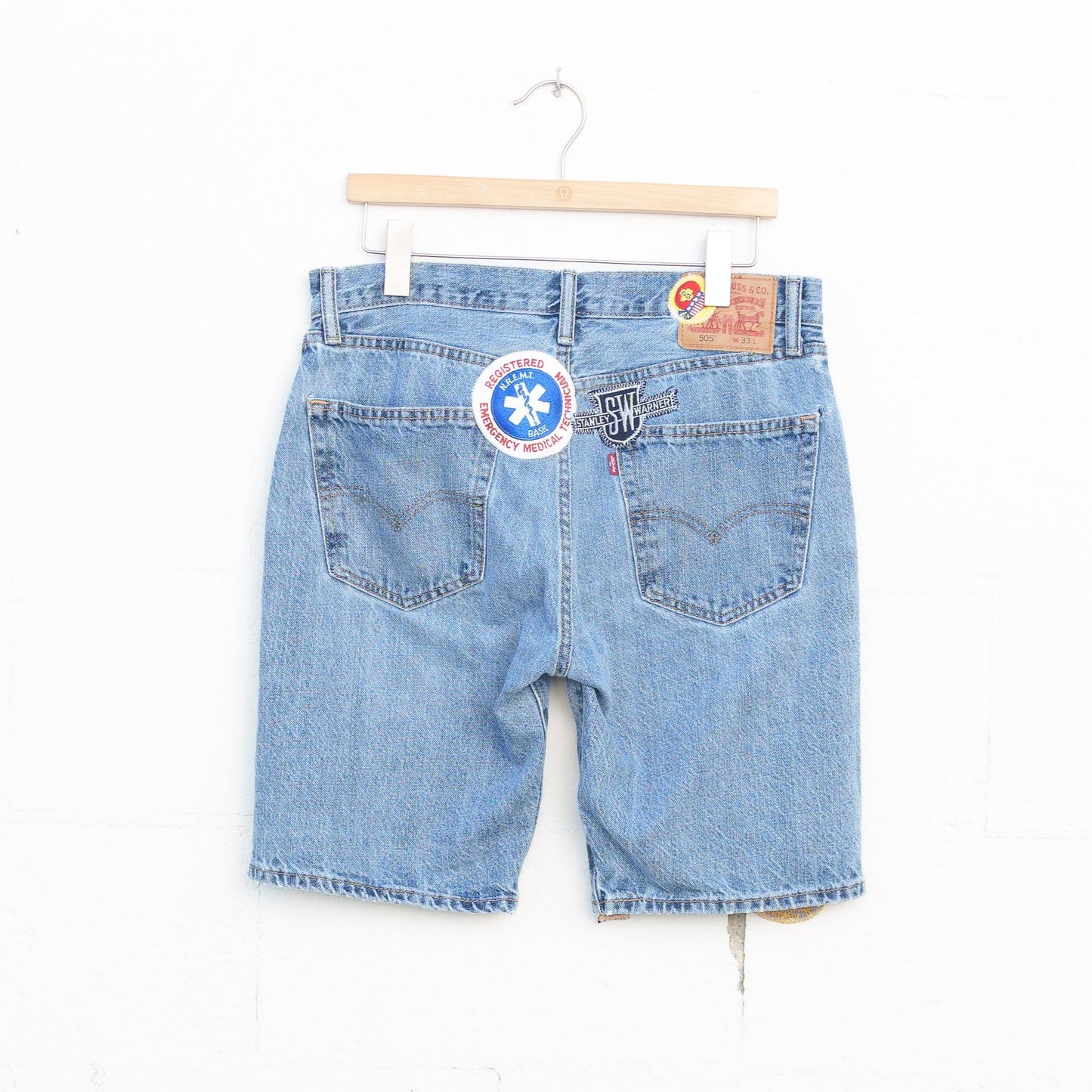 REWORKED LEVI DENIM SHORTS 008 - 33" X 10"