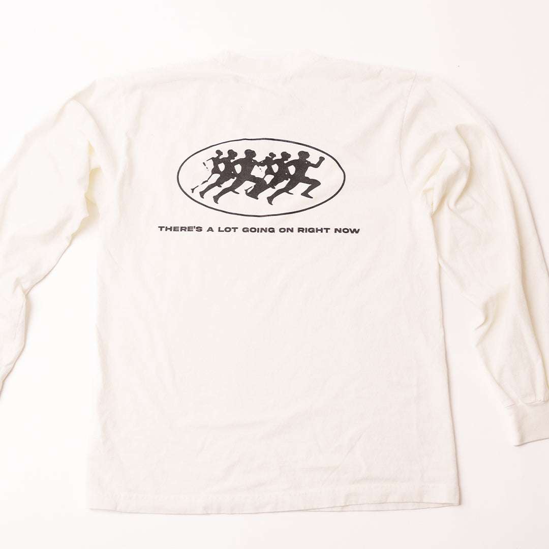 RUNNING MAN LONG SLEEVE TEE - BONE