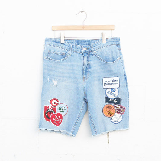 REWORKED DENIM SHORTS 005 - 32" X 9"
